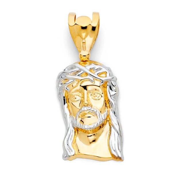 14K 2T Jesus Christ Head Pendant