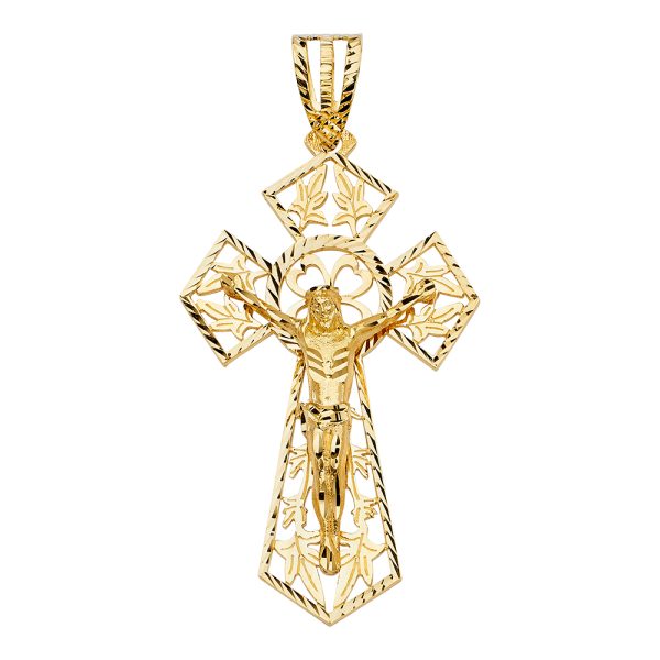 14KY Cut Out Crucifix Pendant