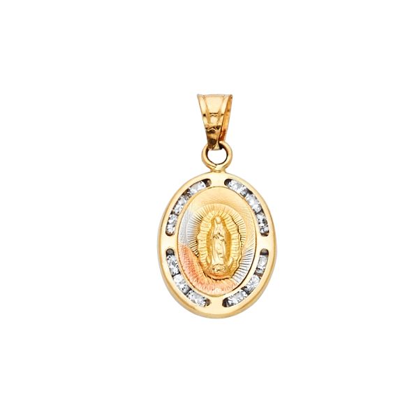 14KY CZ Our Lady of Guadalupe Pendant