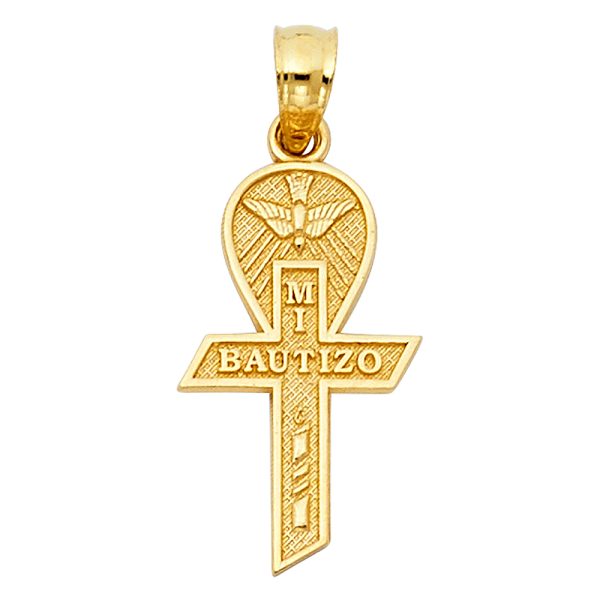 14KY Baptism Cross Pendant