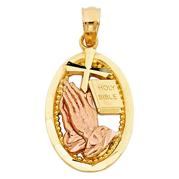 14K 2T Praying Hands Pendant