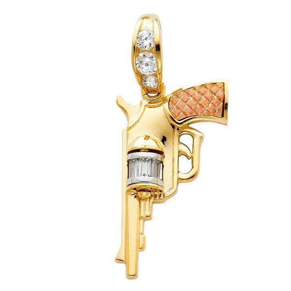 14K 3C Pistol Gun Pendant