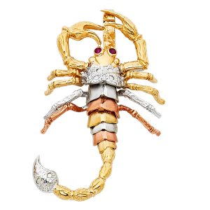 14K 3C Scorpion Pendant