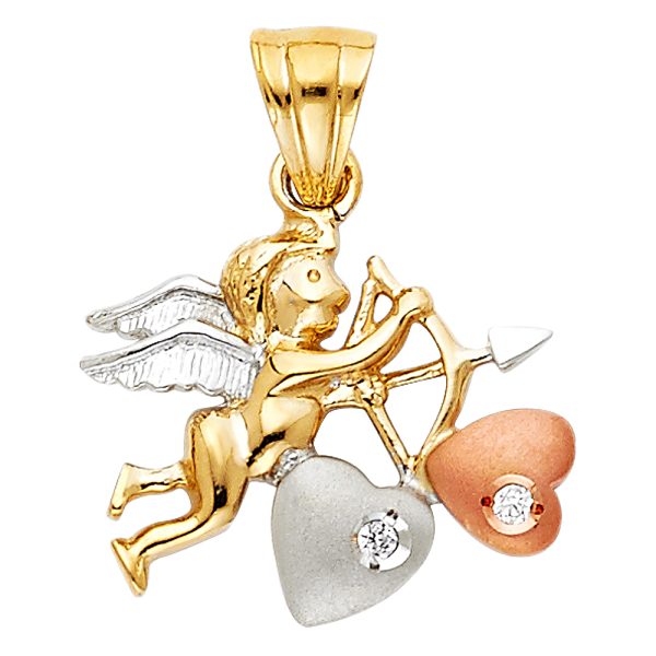 14K 3C CZ CUPID Pendant