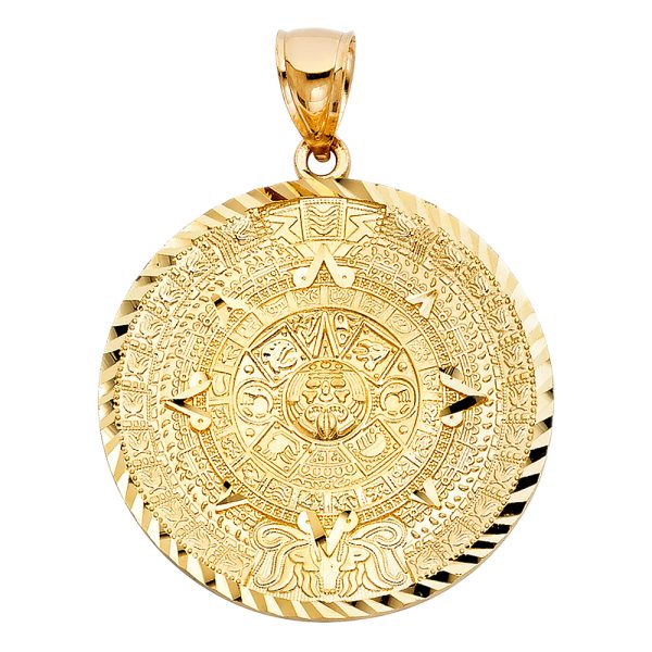 14KY Calendario Azteca Pendant