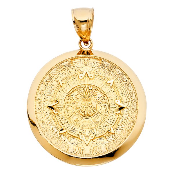 14KY Calendario Azteca Pendant