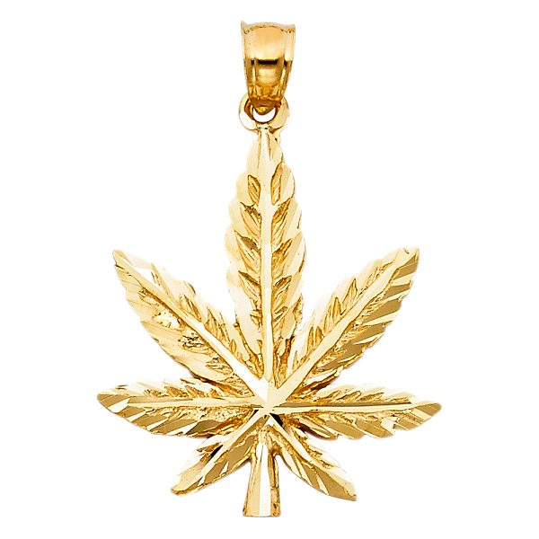 14KY Marijuana Leaf Pendant