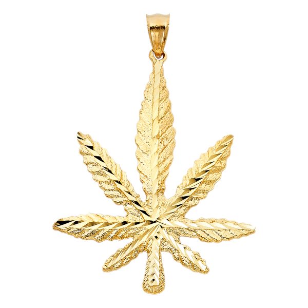 14KY Marijuana Leaf Pendant