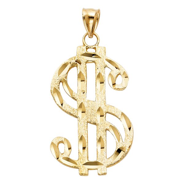 14KY Dollar Sign Pendant