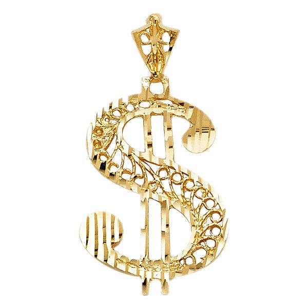 14KY Dollar Sign Pendant