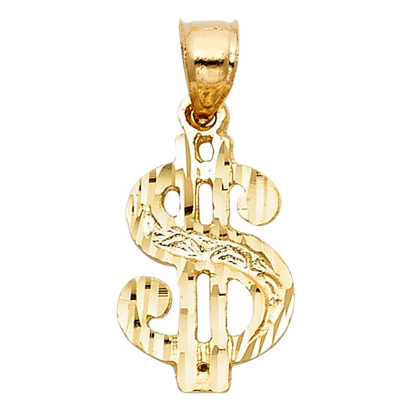 14KY Dollar Sign Pendant