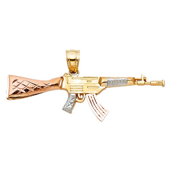 14K 3C Rifle Gun Pendant