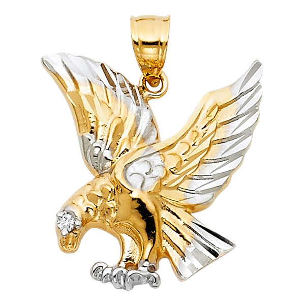 14K 2T Eagle Pendant