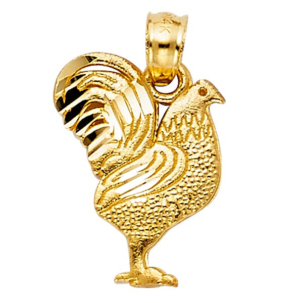 14KY Rooster Pendant