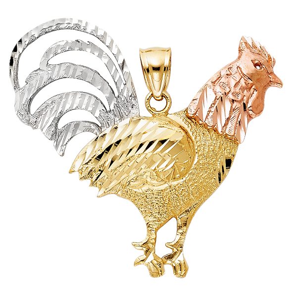 14K 3C Rooster Pendant