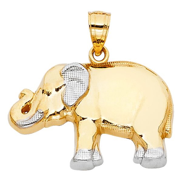 14K 2T Elephant Pendant