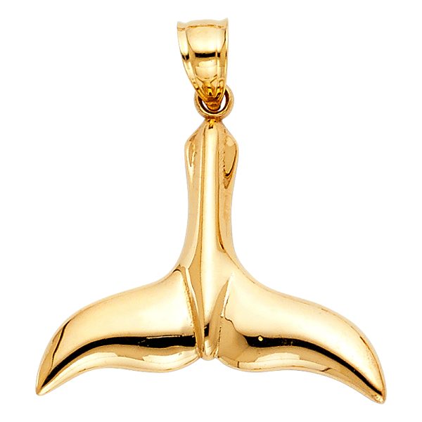 14KY Tail of Dolphin Pendant