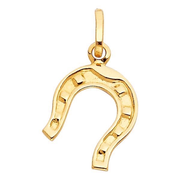 14KY Lucky Horse Shoe Pendant