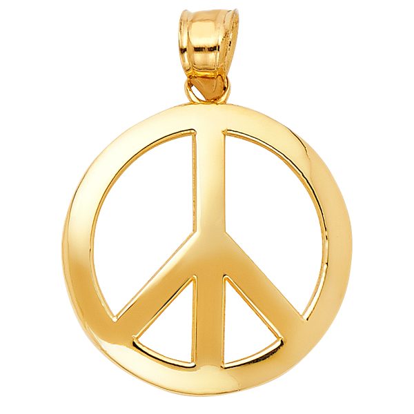 14KY Peace Sign Pendant