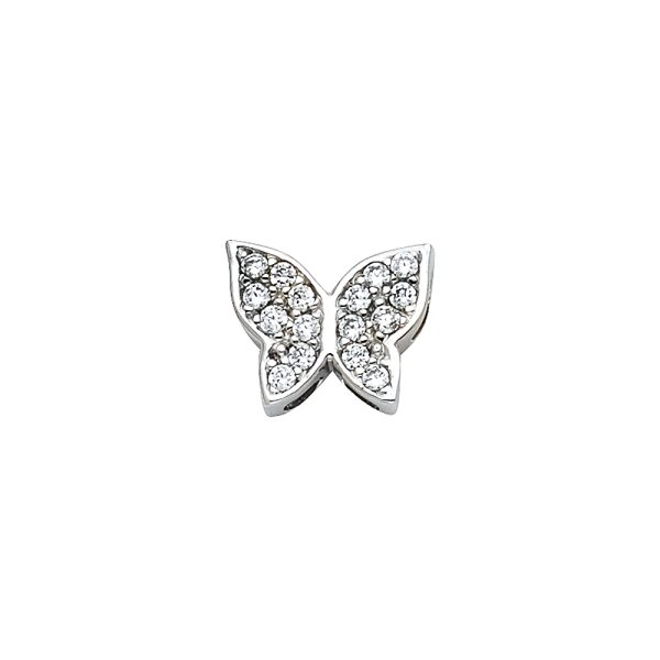 14KW CZ Butterfly Pendant