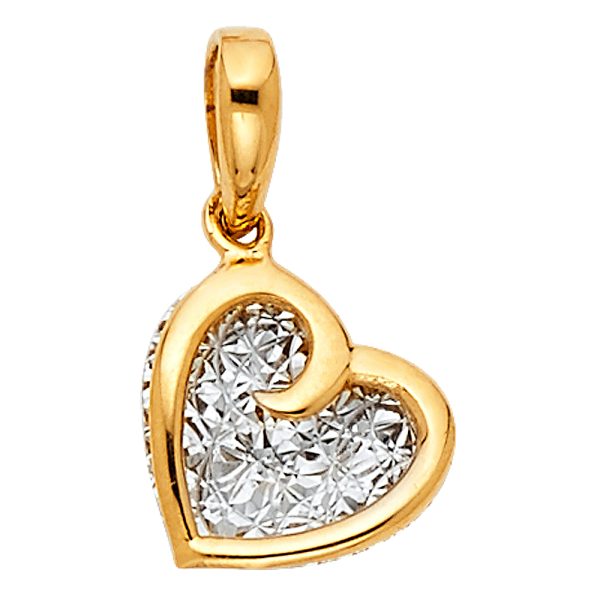 14K 2T Heart Pendant