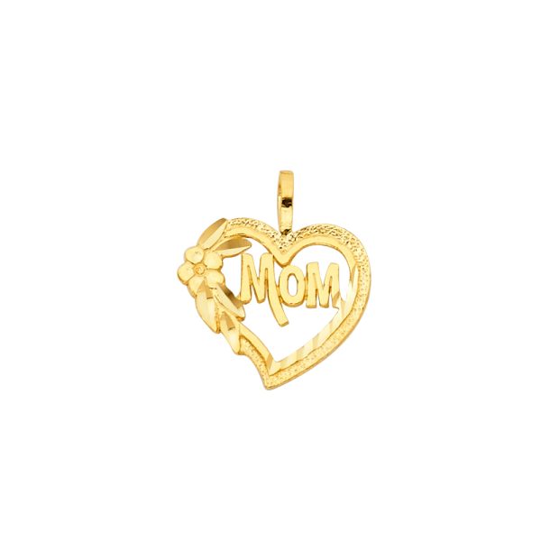 14KY Mom Heart Pendant