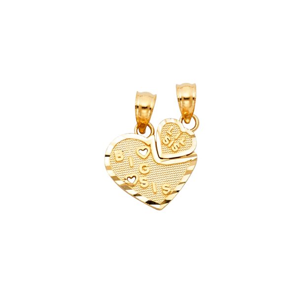 14KY Heart 2 Piece Pendant
