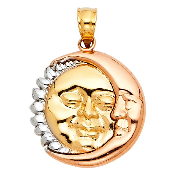 14K 3C Moon & Sun Pendant