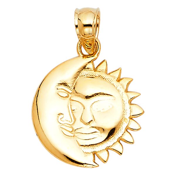 14K 3C Moon & Sun Pendant