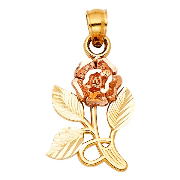 14K 2T Rose Pendant