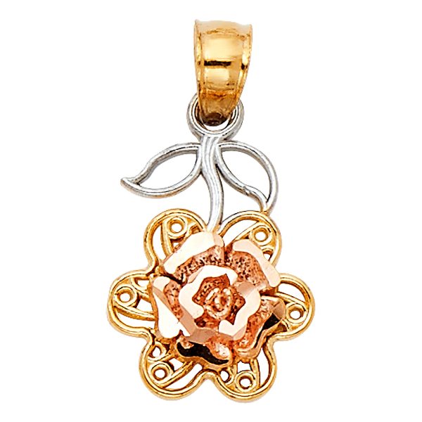 14K 2T Rose Pendant