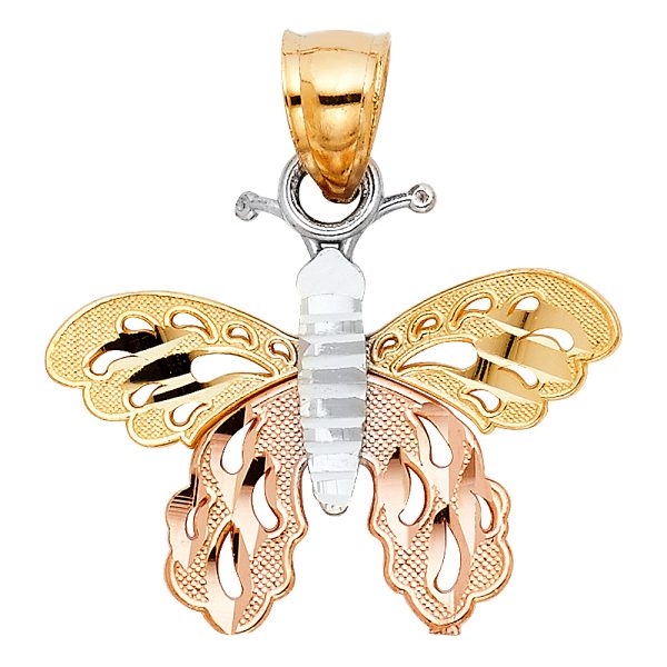 14K 3C Butterfly Pendant