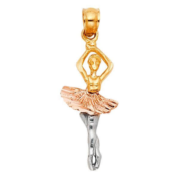 14K 3C Ballerina Pendant