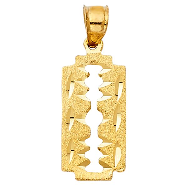 14KY Razor Blade Pendant