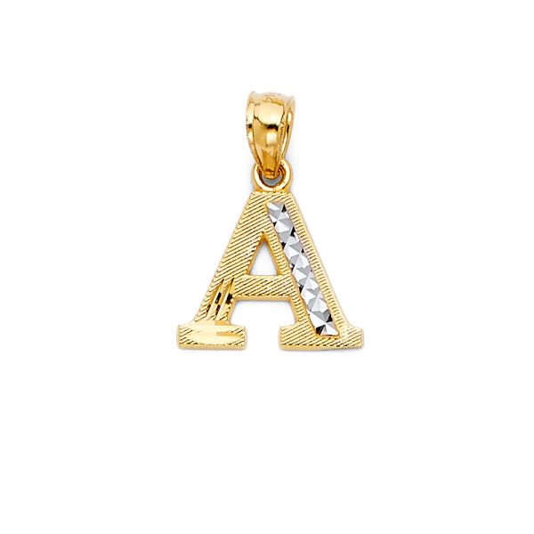 14K 2T Initial Pendant