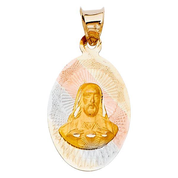 14K 3C Jesus Stamp Pendant