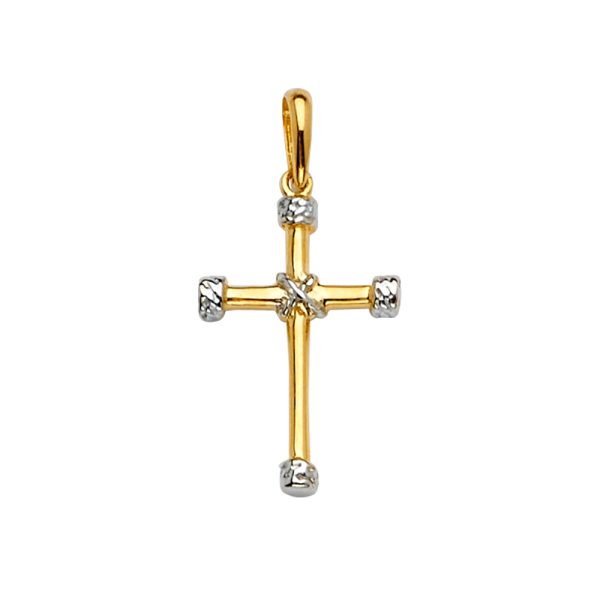 14K 2T Cross Pendant