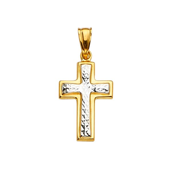 14K 2T Cross Pendant