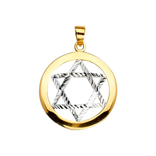 14K 2T Star of David Pendant