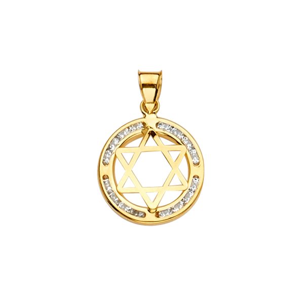 14K Star of David CZ Pendant