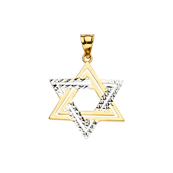 14K 2T Star of David Pendant