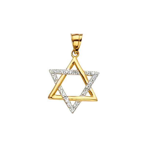 14K 2T Star of David Pendant