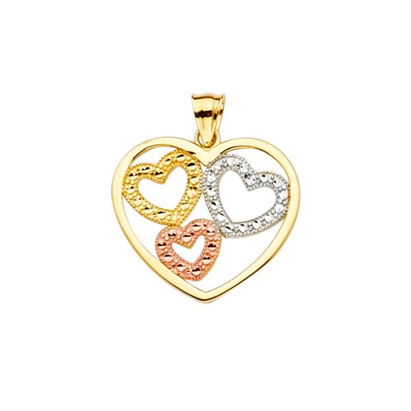 14K 3C Heart Pendant