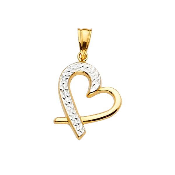14K 2T Heart Pendant