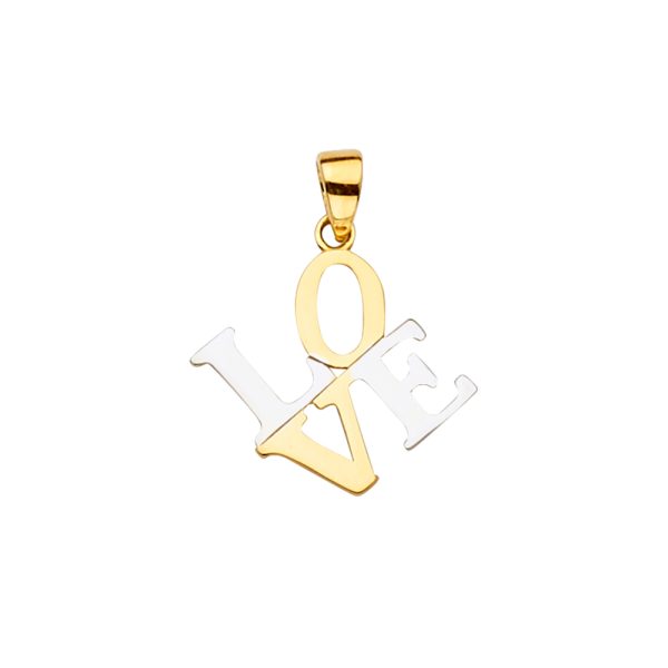 14K 2T Love Pendant