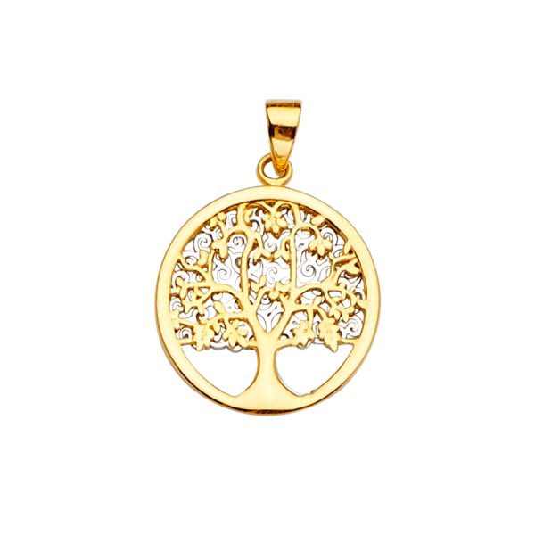 14K 2T Family Tree Pendant