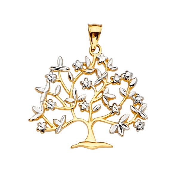 14K 2T Family Tree Pendant