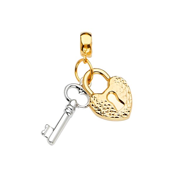 14K 2T Key & Lock Charm for Mix&Match Bracelet