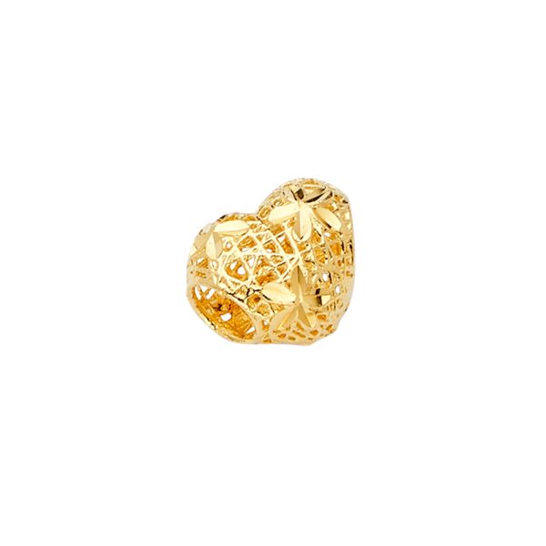 14KY Filigree Heart Slider Charm for Mix&Match Bracelet