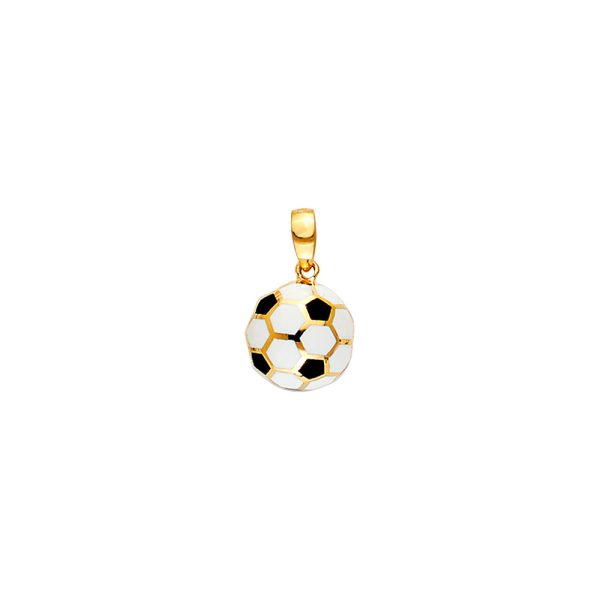 14KY 11mm Enamel Soccer Ball (Traditonal)